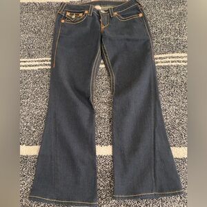 Women True Religion Joey Rainbow Big T Low Rise Bootcut Jeans Size 29